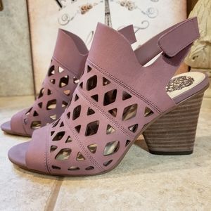 Vince Camuto cutout Nubuck heeled sandals